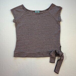 Sfuzi Black & Pink Striped Sparkle Top – Y2K Vibes